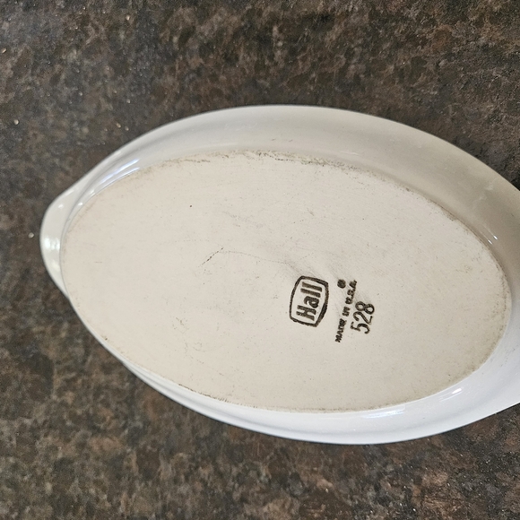 Hall 528 White Ironstone Small Oval Bowl - Picture 4 of 4